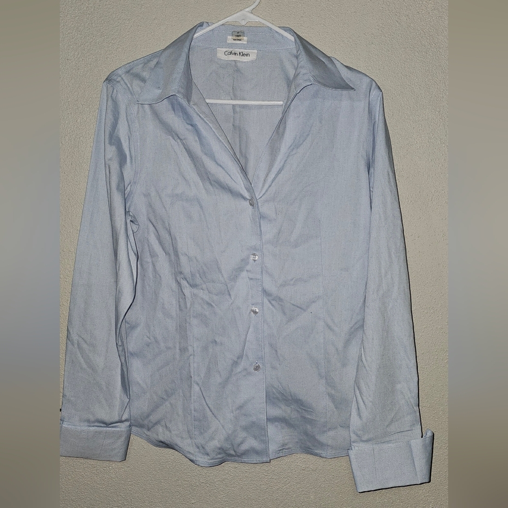 Calvin Klein Women's Sky Blue Dress Shirt